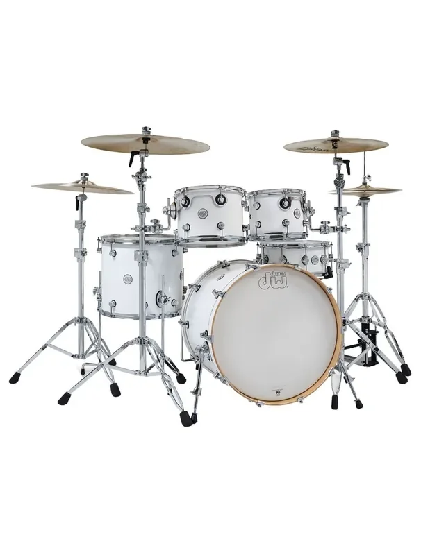 DW Design Series 4-Piece Maple Shell Pack Gloss White w/ 22″ Kick