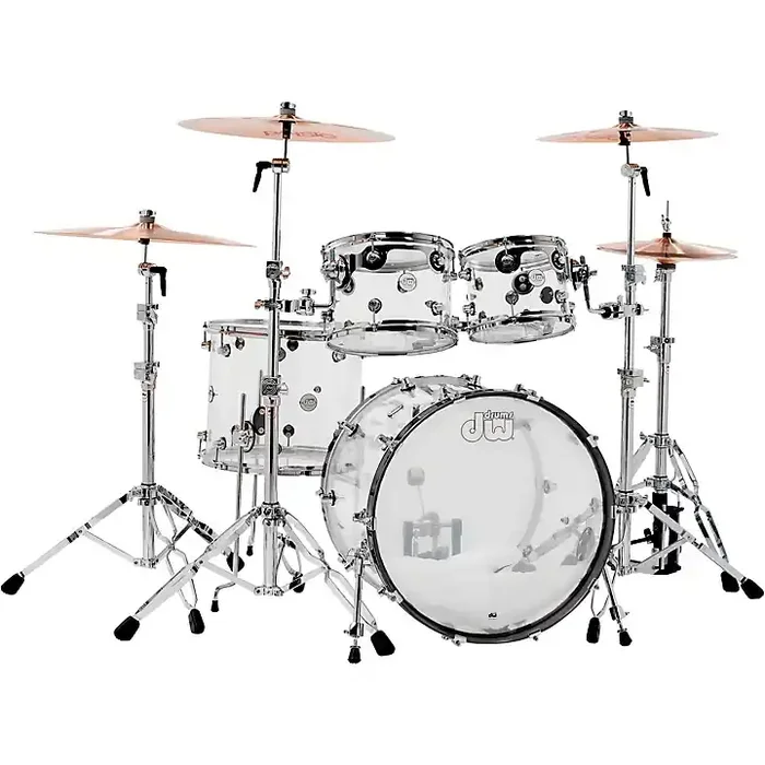 DW Design Series Acrylic 4-Piece Shell Pack With Chrome Hardware Clear Guitar Center