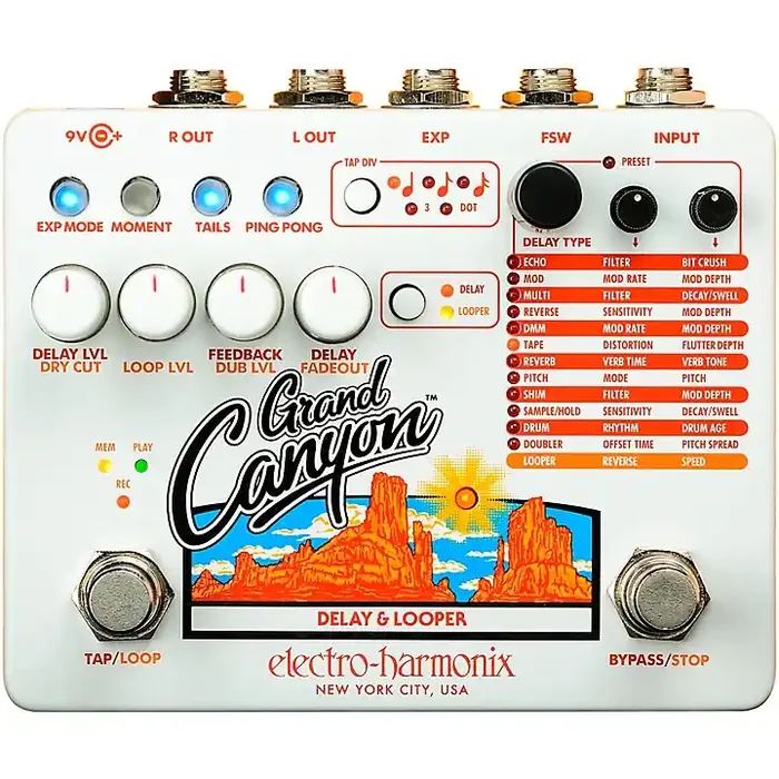 Electro-Harmonix Grand Canyon Delay and Looper Effects Pedal Guitar Center