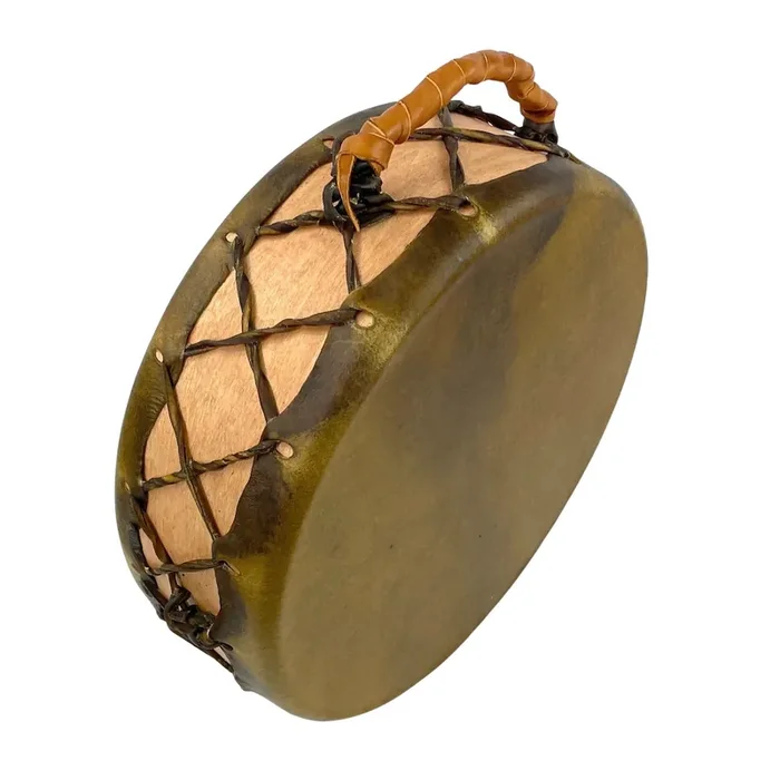 Elk Rawhide Hand Drum, Double-Sided, 13-inch, with Beater, by Nash Tavewa