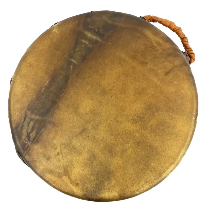 Elk Rawhide Hand Drum, Double-Sided, 14-inch, with Beater, by Nash Tavewa