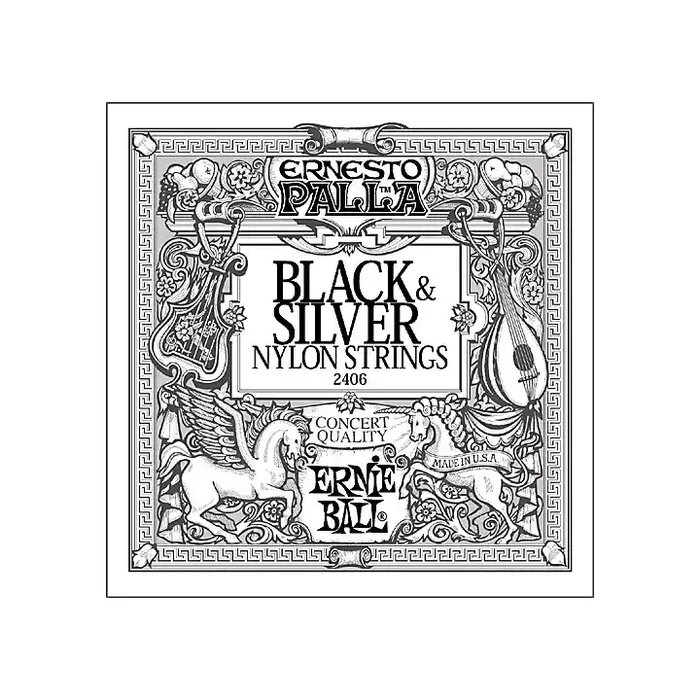 Ernie Ball 2406 Ernesto Palla Nylon Black and Silver Classical Acoustic Guitar Strings Guitar Center