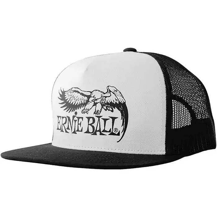 Ernie Ball Black & White Trucker Cap w/ Ernie Ball Eagle Guitar Center