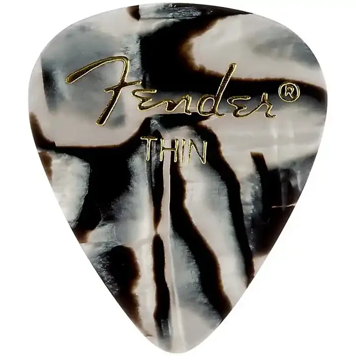 Fender 351 Shape Premium Picks, Zebra Celluloid Thin 12 Pack Guitar Center