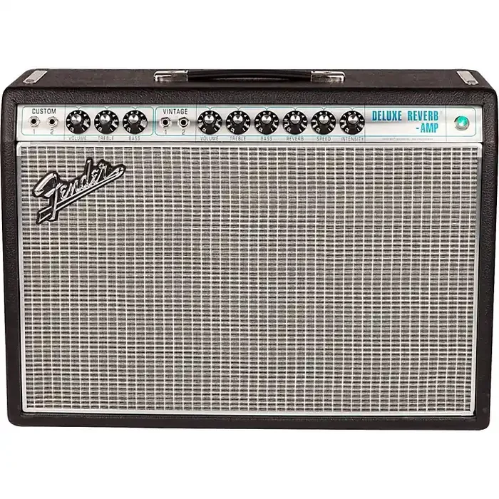 Fender ‘68 Custom Deluxe Reverb 22W 1×12 Tube Guitar Combo Amp With Celestion G12V-70 Speaker Black Guitar Center
