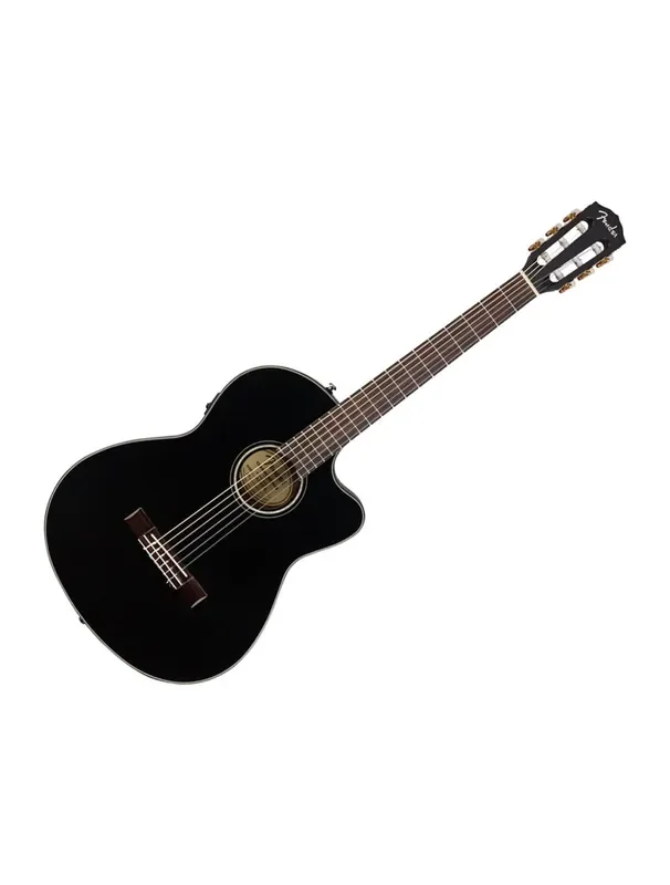Fender CN-140SCE Nylon A/E Guitar – Black w/ Walnut FB