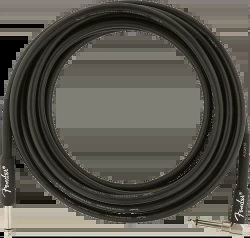Fender Professional Series Instrument Cables, Straight/Angle, 15′, Black (0990820059)