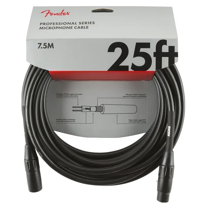 Fender Professional Series Microphone Cable XLR male to XLR Female 25ft