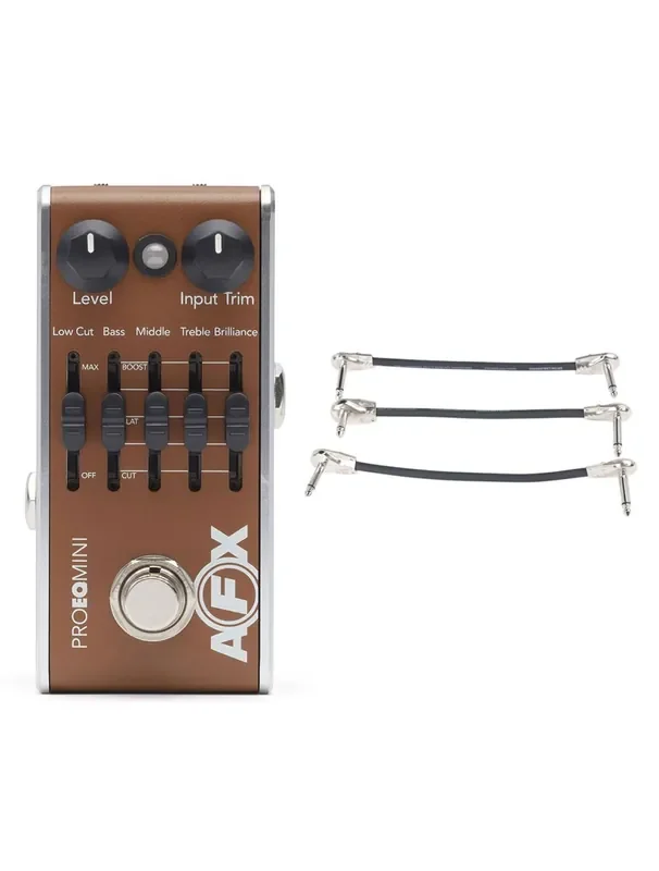 Fishman AFX Pro EQ Mini Acoustic Preamp & EQ Pedal + Gator Patch Cable 3 Pack