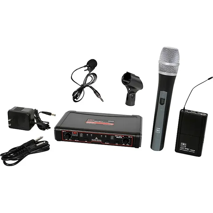 Galaxy Audio EDXR/HHBPV Dual-Channel Wireless Handheld and Lavalier System Band D Black Guitar Center