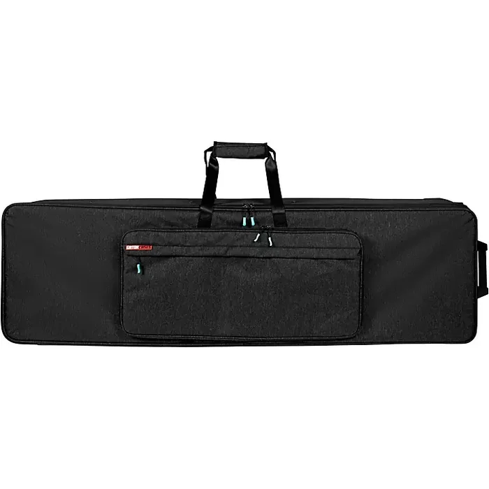 Gator GKP88-BLK Semi-Rigid Lightweight Pro Wheeled Case for 88-Note Keyboards; Charcoal Black With Electric Blue Interior Guitar Center