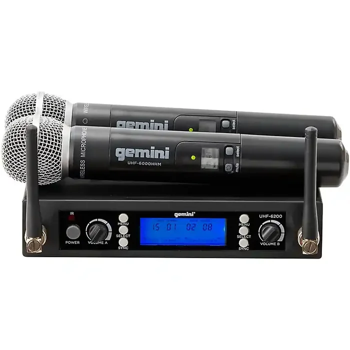 Gemini UHF-6200M UHF Dual Handheld System, 512-537.5mHz Guitar Center