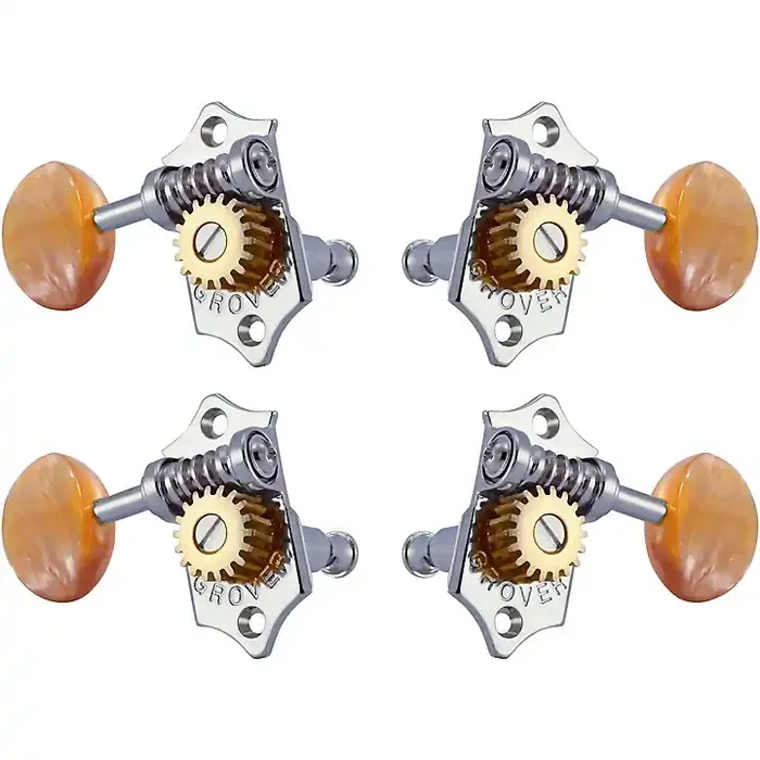 GROVER Sta-Tite Ukulele With 18 1 Gear Ratio U98-18 Series Amber Acryllic Button Tuning Machines Chrome Guitar Center