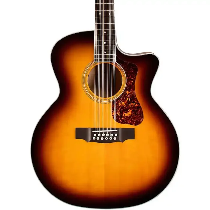 Guild F-2512CE Deluxe 12-String Cutaway Jumbo Acoustic-Electric Guitar Antique Burst Guitar Center