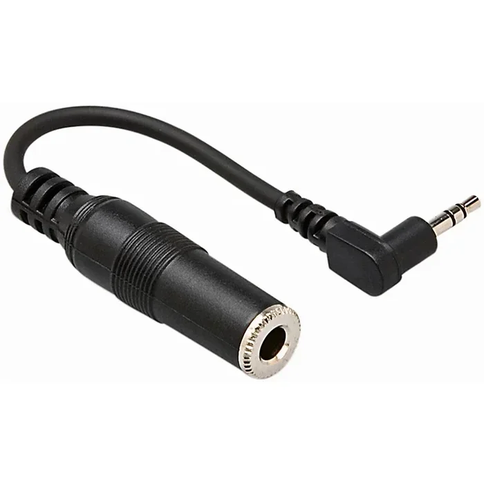 Hosa MHE100.5 Balanced 1/4″ TRS Female to Right-Angle Stereo 3.5mm Male Headphone Adapter 6 in.