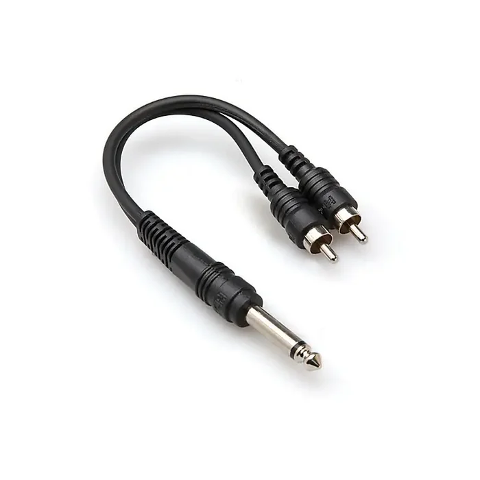 Hosa YPR-124 YPR-124 Mono 1/4″ Mono to 2 RCA Mono Cable Guitar Center