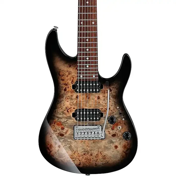 Ibanez AZ Premium 7 String Electric Guitar Charcoal Black Burst Guitar Center