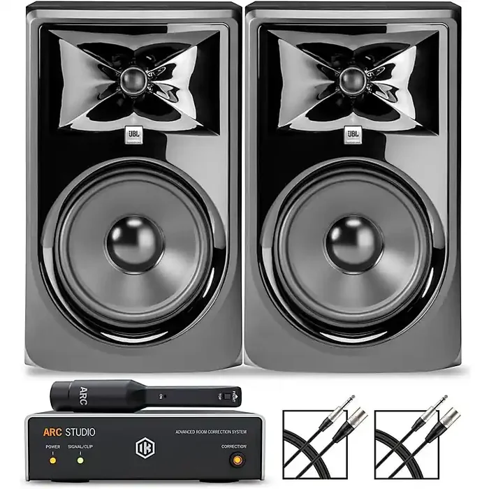 JBL 308P MKII 8″ Studio Monitor Pair With IK Multimedia ARC Studio Advanced Room Correction System Guitar Center