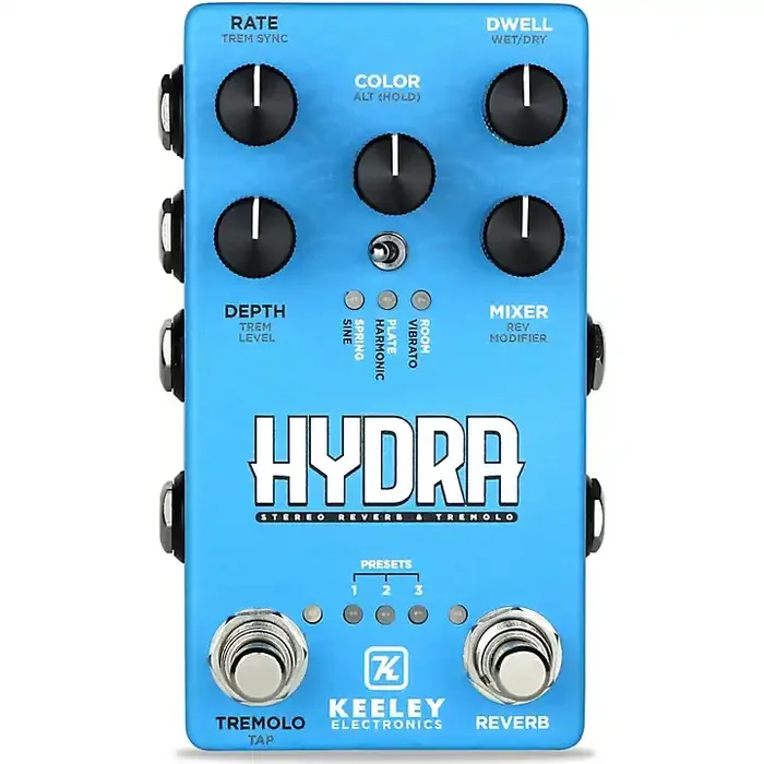 Keeley Hydra Stereo Reverb & Tremolo Effects Pedal Rich Blue Guitar Center