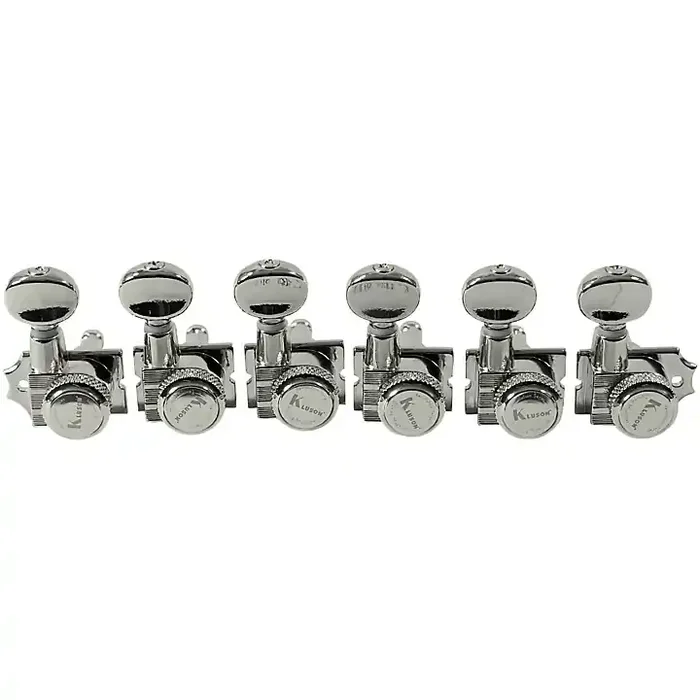 Kluson 6-In-Line Locking Revolution Series H-Mount Tuning Machines With Staggered Posts Nickel Guitar Center