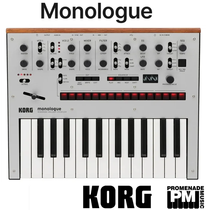 Korg Monologue in Silver (25-key monophonic analogue synth)