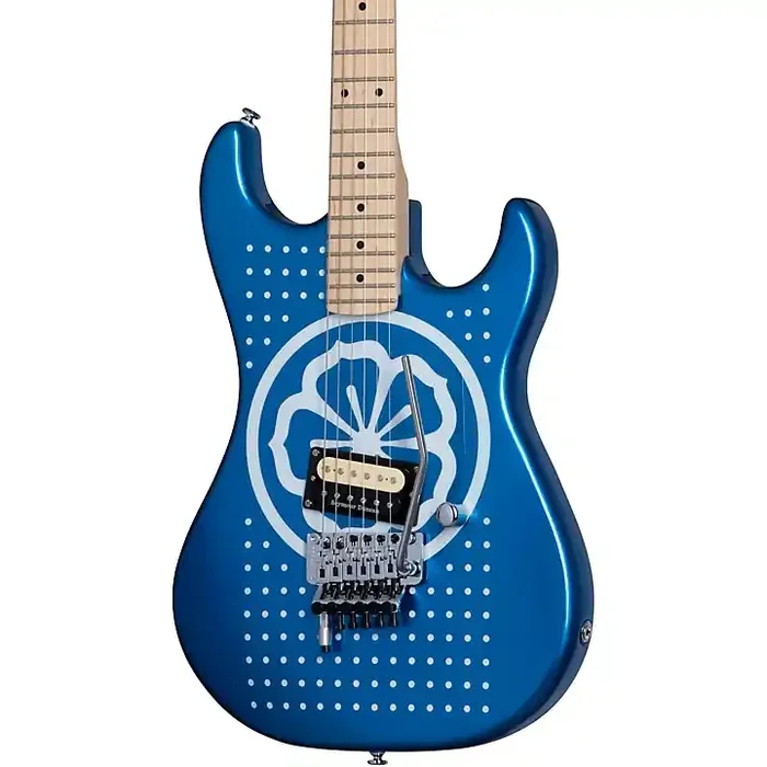 Kramer Baretta “White Lotus” Custom Graphic Electric Guitar White Lotus Candy Blue Guitar Center