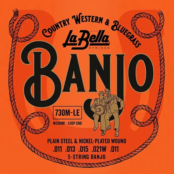 La Bella 730-LE Nickel-Plated Wound Loop-Ends 5-String Banjo Strings – Medium Guitar Center