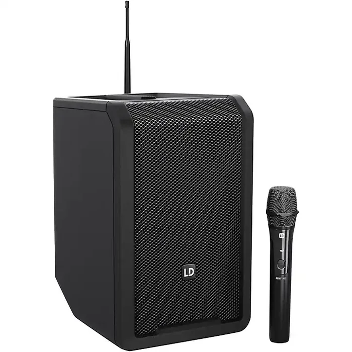 LD Systems ANNY 8 Portable 8″ Battery-Powered Speaker With Wireless Handheld Mic, Stage Black Guitar Center