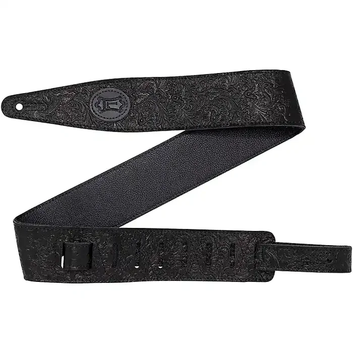 Levy‘s 2.5″ Florentine Leather Guitar Strap Black Guitar Center