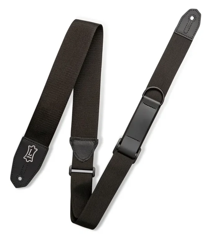 Levy‘s Leather Right Height Polyester Guitar Strap – Black
