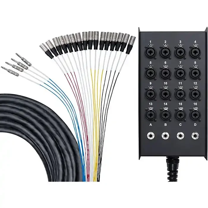 Livewire Advantage 16×4 Snake with XLR/TRS inputs and TRS Returns 50 ft. Black Guitar Center