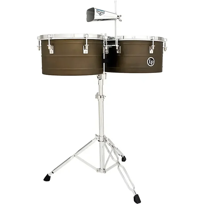 LP Matador M258 14″ and 15″ Barrio Timbales with Cowbell Antique Finish Guitar Center