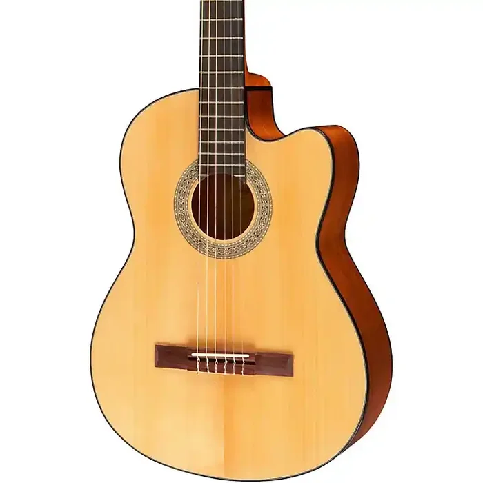 Lucero LC100CE Cutaway Classical Acoustic-Electric Guitar Natural Guitar Center