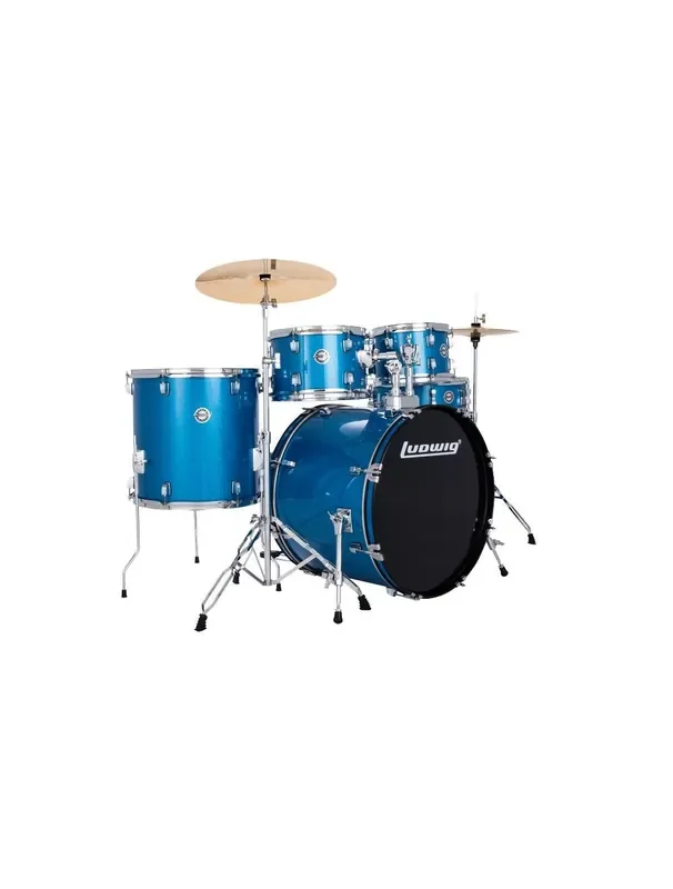 Ludwig Accent Drive 5pc Drum Set w/ Cymbals – Blue Sparkle
