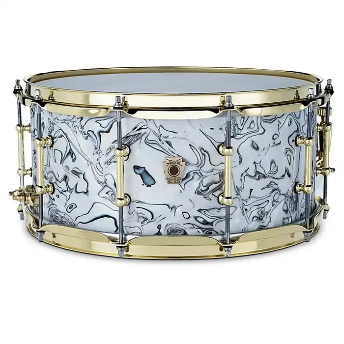 Ludwig Classic Maple Snare Drum White Mosaic With Brass Hardware 14 x 6.5 in. Guitar Center