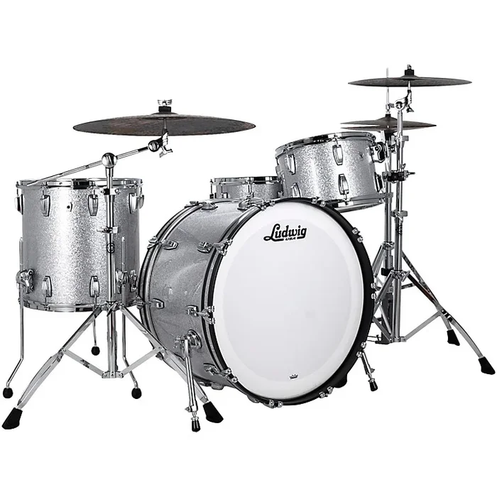 Ludwig Classic Oak 3-piece Pro Beat Shell Pack With 24″ Bass Drum Silver Sparkle