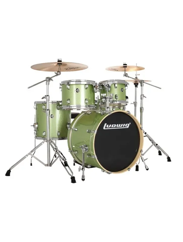 Ludwig Evolution 5-pc Shell Pack w/ 20″ Kick – Mint Sparkle