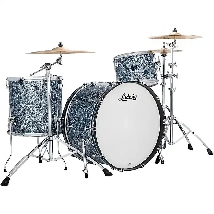 Ludwig NeuSonic 3-Piece Pro Beat Shell Pack With 24″ Bass Drum Satin Blue Pearl Guitar Center