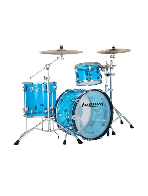 Ludwig Vistalite Fab 3pc Shell Pack w/ 22″ Kick – Blue