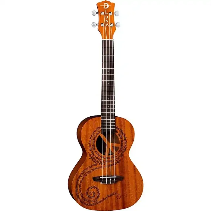Luna Maluhia Peace Tenor Ukulele Satin Natural Guitar Center