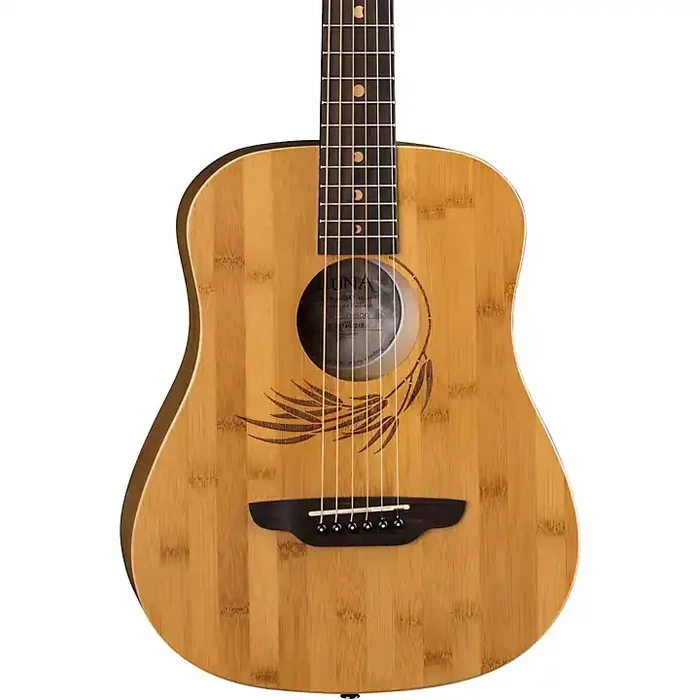 Luna Safari Bamboo 3/4 Satin Natural Acoustic Guitar Natural Guitar Center
