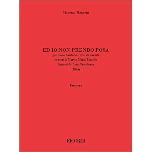 Manzoni, Giacomo – Ed io non prendo possa