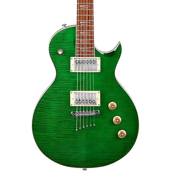 Mitchell MS450 Modern Single-Cutaway Electric Guitar Flame Forrest Green Guitar Center