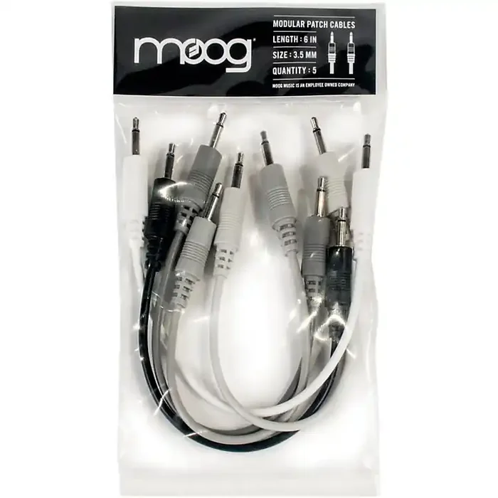 Moog 3.5mm TS cables 6″ long for the Mother-32 (Pack of 5) Guitar Center