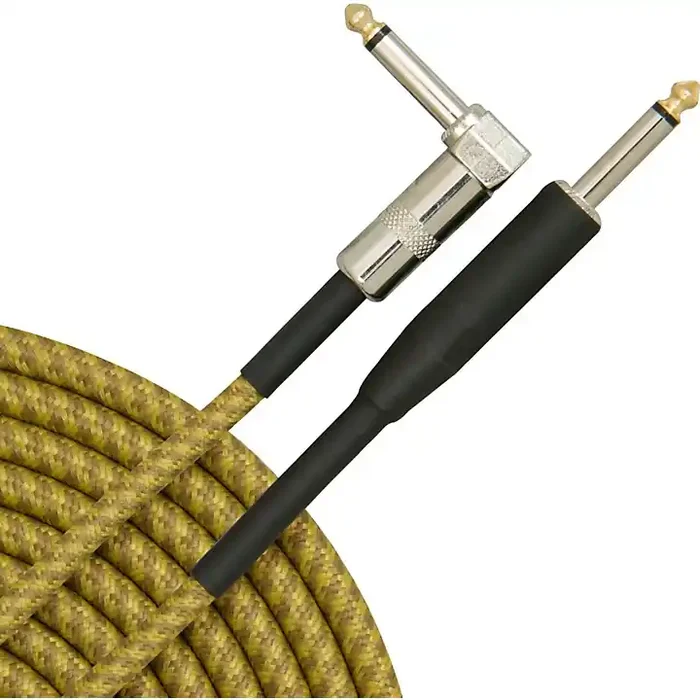 Musician‘s Gear Tweed Right Angle Instrument Cable Gold 10 ft. Guitar Center