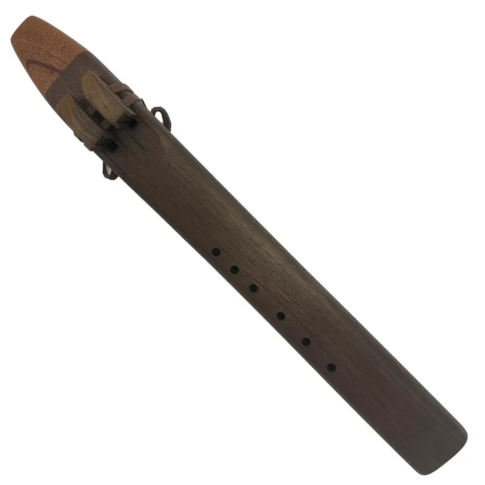 Native American Double Flute in F minor by Nash Tavewa, Peruvian Black Walnut with Mahogany Mouthpiece