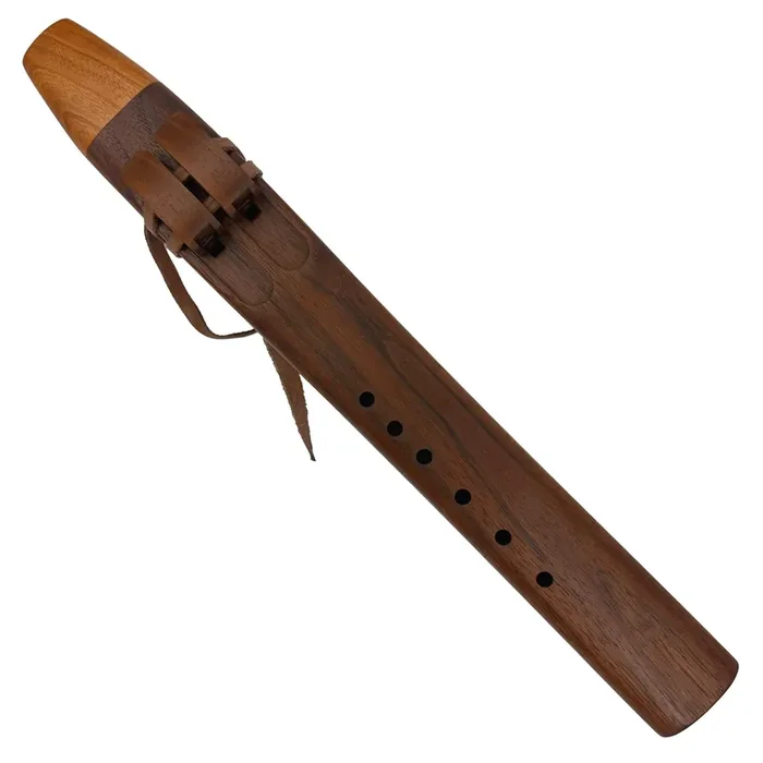Native American Drone Flute in A minor by Nash Tavewa, Peruvian Black Walnut with Cherry Mouthpiece