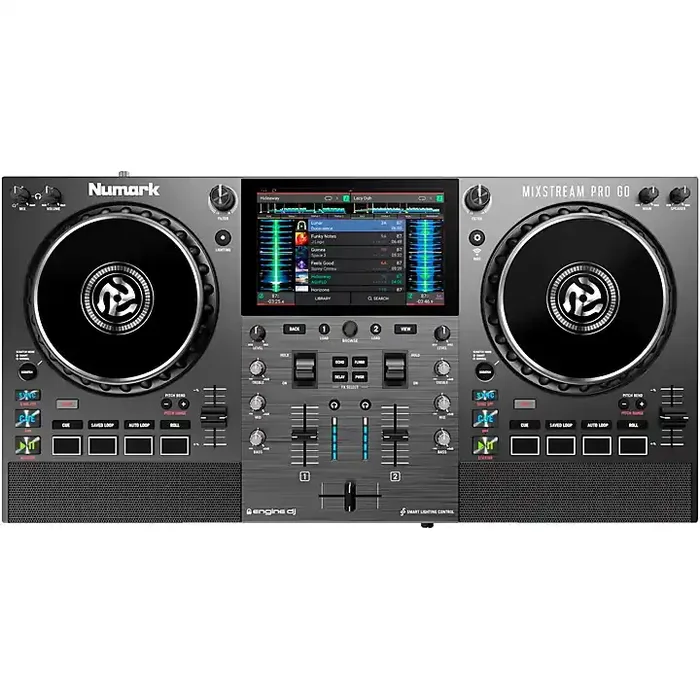 Numark Mixstream Pro Go Battery-Powered Standalone Streaming 2-Channel DJ Controller Guitar Center