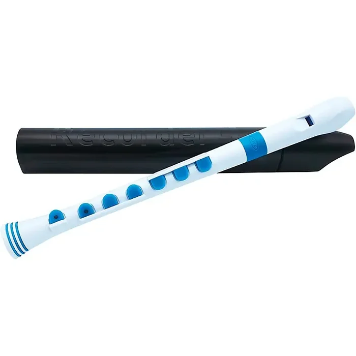 Nuvo Recorder+ Baroque Fingering With Hard Case White/Blue Guitar Center