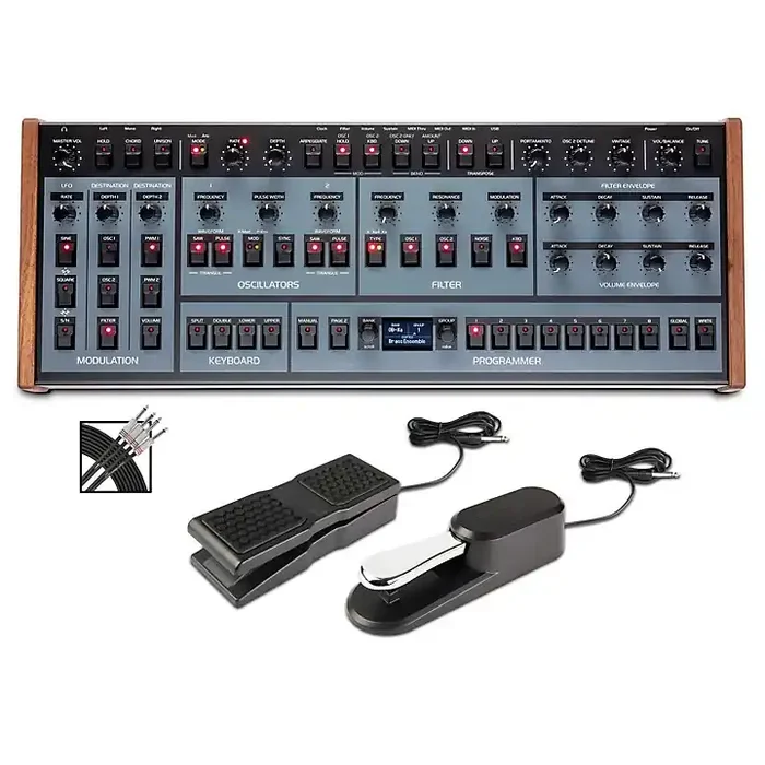 Oberheim OB-X8 Desktop Module With Sustain and Expression Pedals, Audio Cables Guitar Center